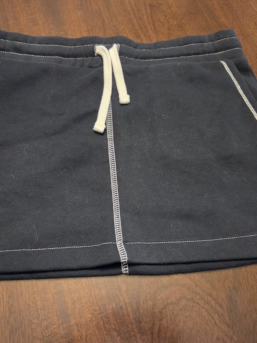 Playboy Pacsun Black Drawstring Skirt with White Stitching